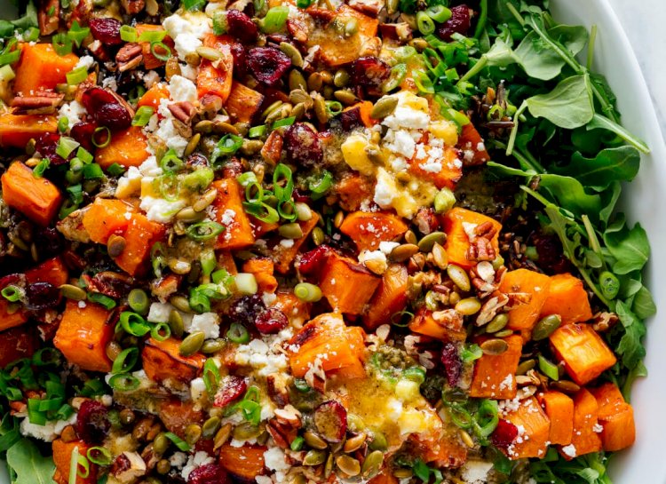 Quinoa Salad with Arugula, Sweet Potatoes and Apples Recipe