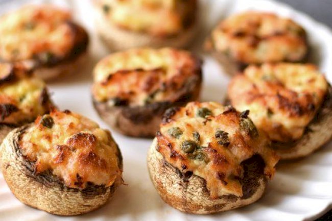 Salmon and Cream Stuffed Mushrooms Recipe