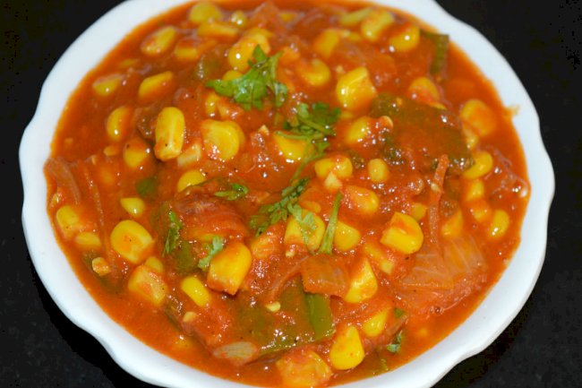Sweet Corn and Capsicum Gravy Recipe