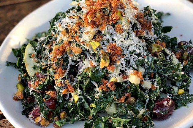 Kale and Pea Salad with Almond Dressing Recipe