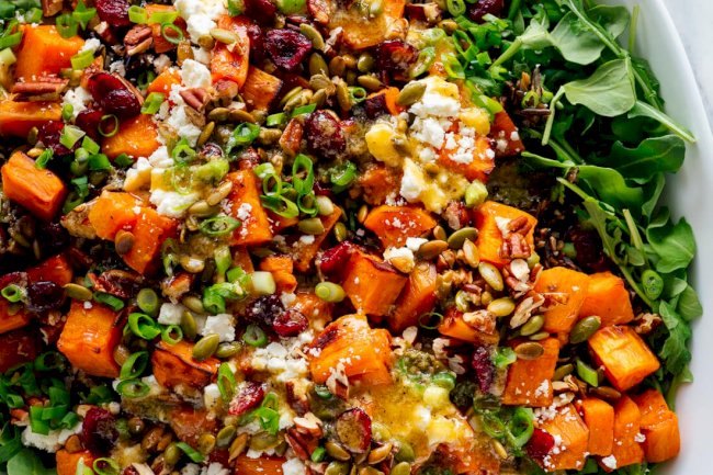 Quinoa Salad with Arugula, Sweet Potatoes and Apples Recipe