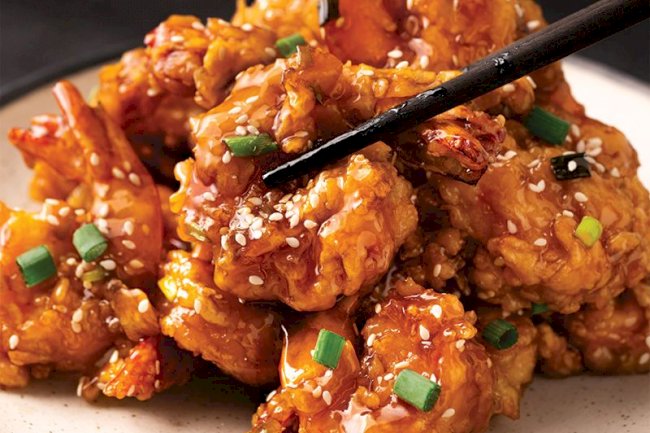 Honey Schezwan Shrimps Recipe