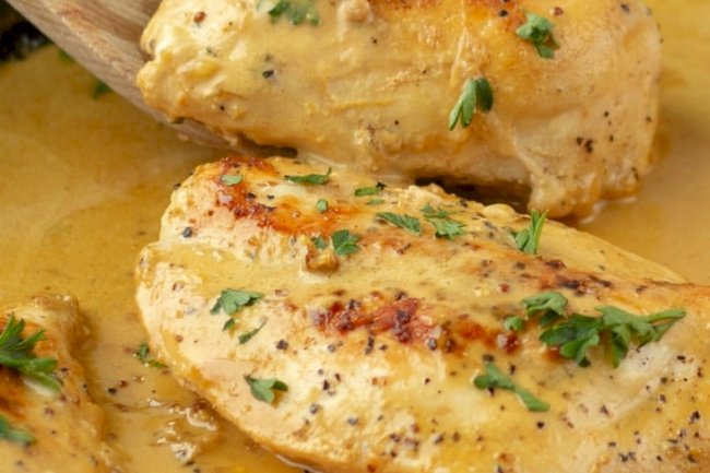 Skillet Creamy French Mustard Chicken Recipe