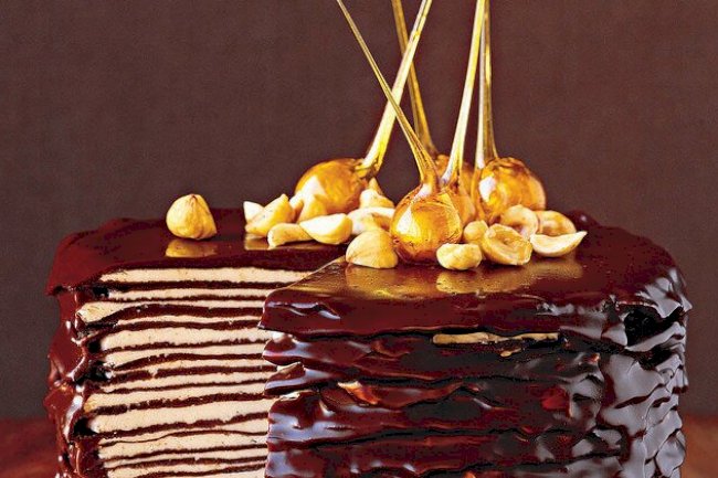 Chocolate Crepe with Cream and Fruit Filling Recipe