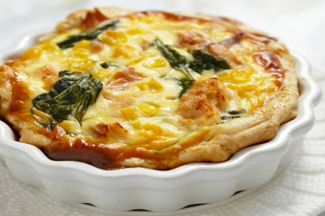 Spinach and Corn Quiche Recipe