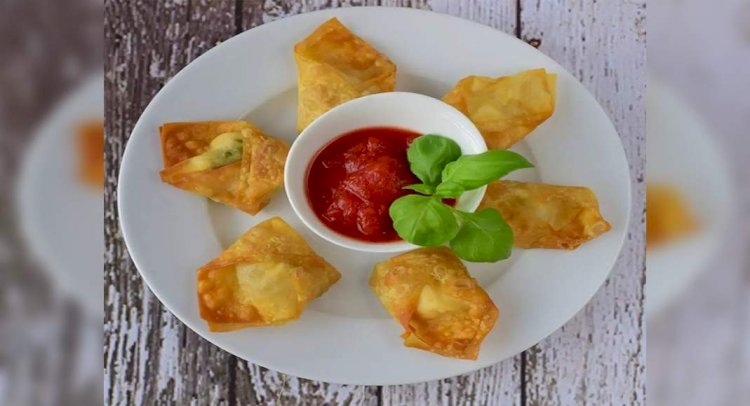 Fried Chicken Wontons with Red Chutney Recipe