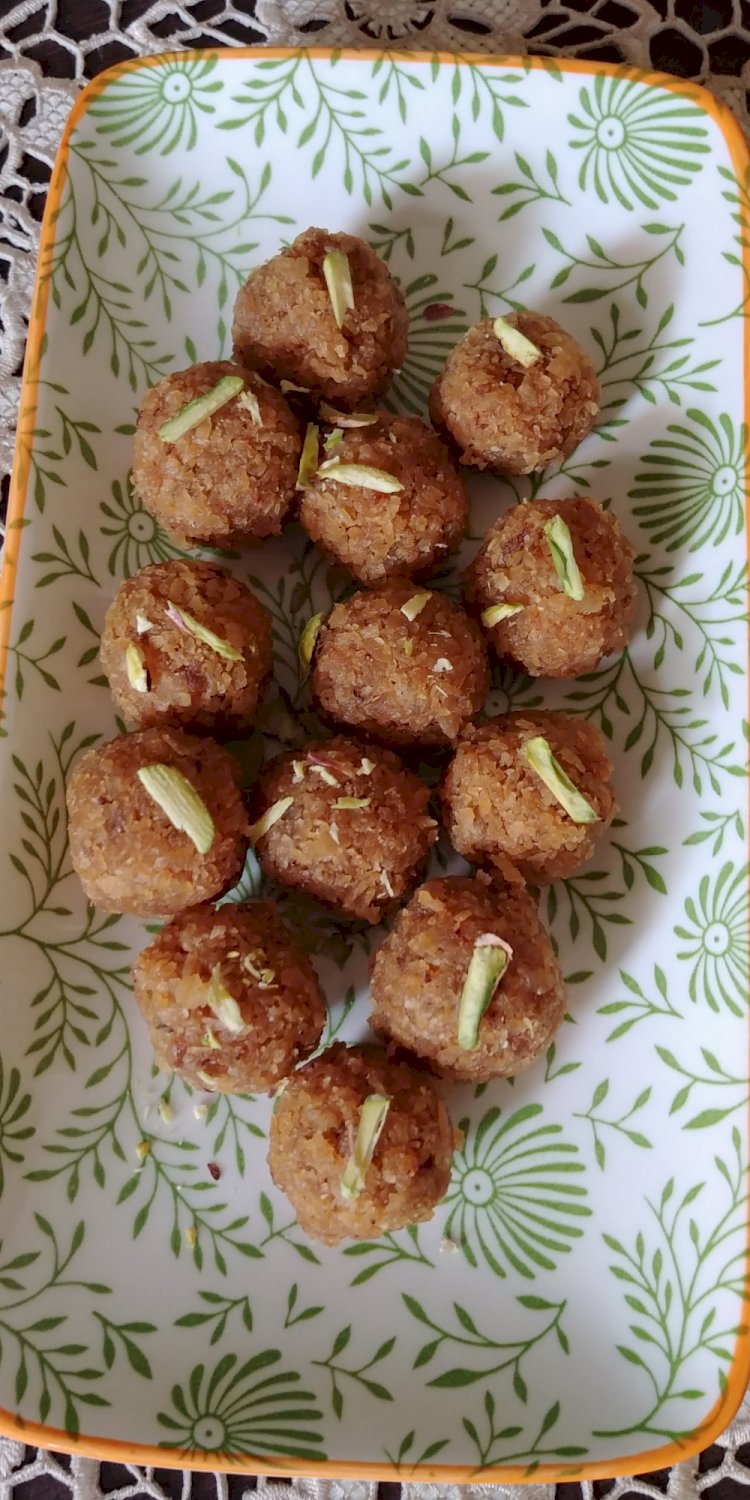 Coconut Laddoo with Date Palm Jaggery Recipe