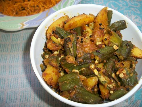 Bhindi Batata Nu Shaak Recipe