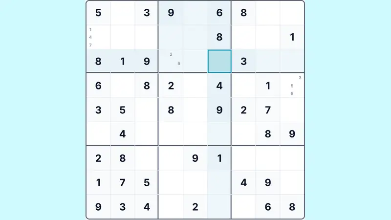 Sudoku gameplay screenshot